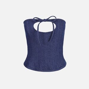 Sandy Liang Isa Corset in Indigo size 10
